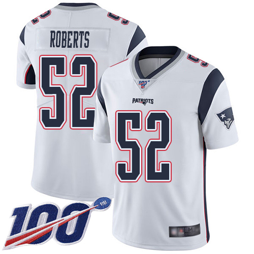 New England Patriots Football 52 100th Season Limited White Men Elandon Roberts Road NFL Jersey